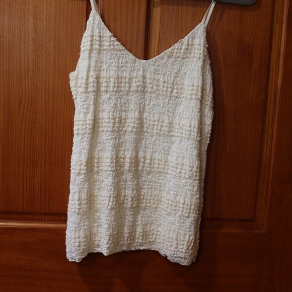 Banana Republic Cream & White Sheer Tank Set Boho Cottagecore LG /XL - Picture 8 of 13